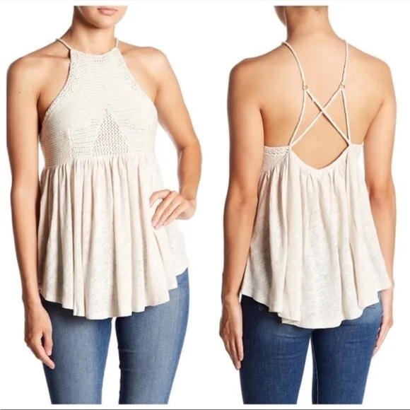 Free People Tops - Free People Beige Road Trip Tank Top Sz Small